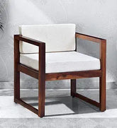 ONIJA Sheesham Wood Armchair for Living Room & Home - Wooden Armchair for Outdoor & Balcony - Wooden Single Seater Sofa Chair - WALNUT FINISH